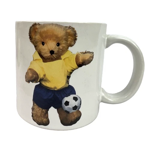 Snapshot Mugs Coffee Mug 1985 Teddy Bear With SOCCER BALL 3.5 In x 3.25 In