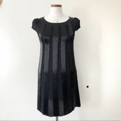 alice and olivia black beaded dress Alice + Olivia Eve Embellished Lace Mini Dress, Size 12