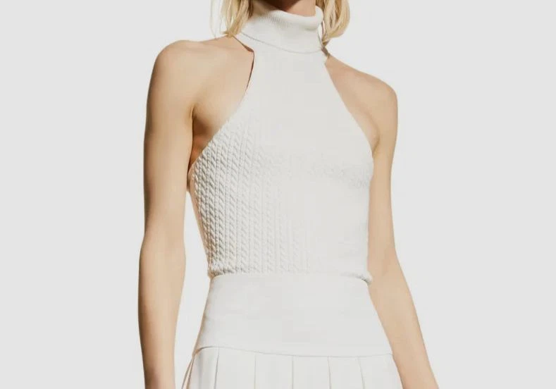 White halter neck blouse sales