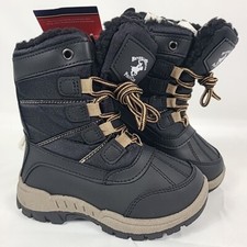 NEW Beverly Hills Polo Club Toddler Boys Black Brown Snow Boots Sz 7 NWT
