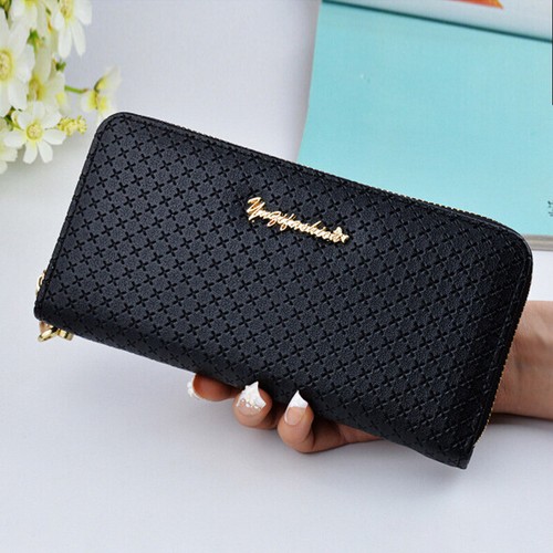 Damen Geldbörse Leder umlaufender Reißverschluss Handy Kartenbörse Clutch Tasche Handtasche Rosa - Bild 11 von 17