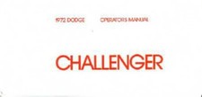 1972 Dodge Challenger Owners Manual 1972 Dodge Challenger Owners Manual