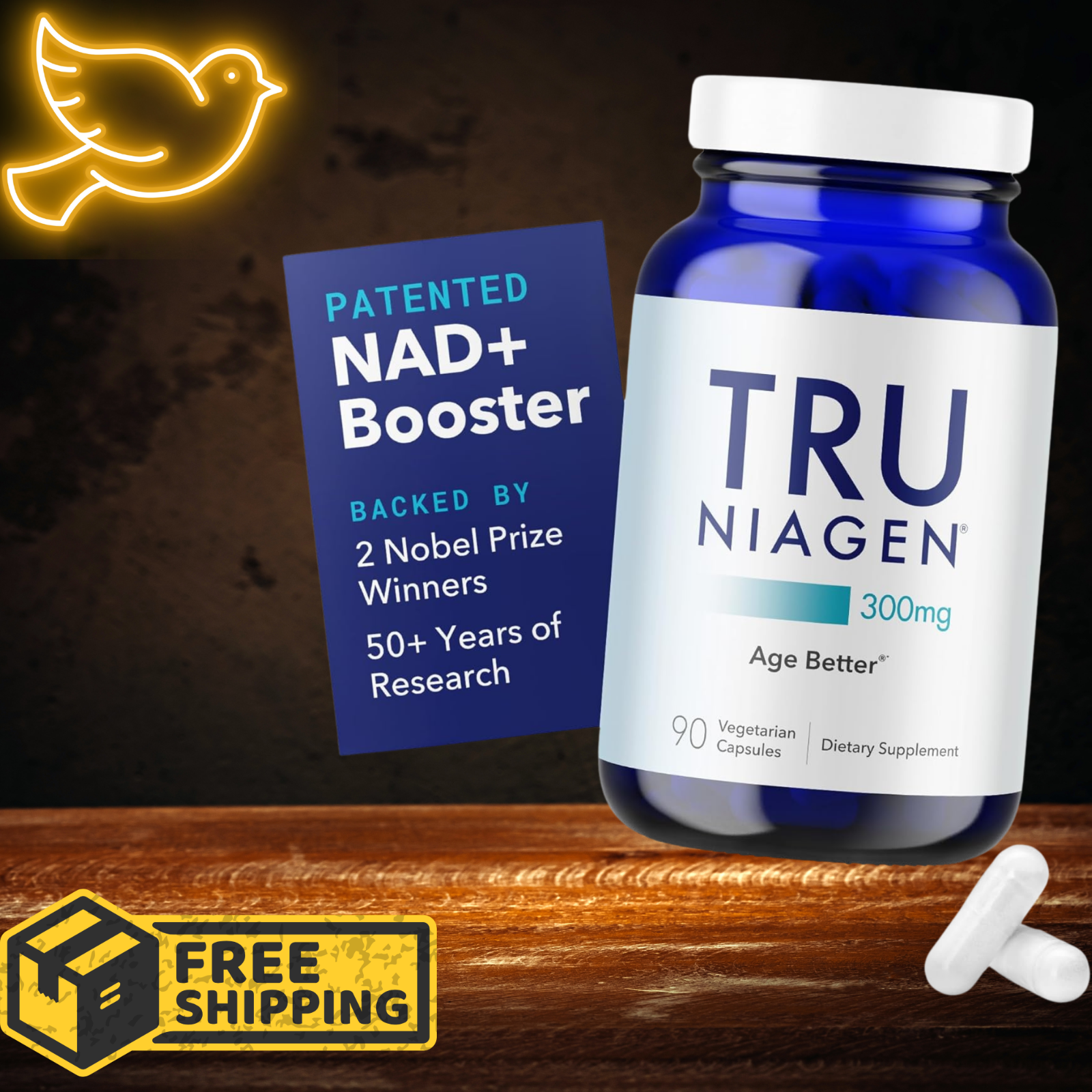 TRU NIAGEN Patented NAD+ Supplement for Anti Aging and Cell Regeneration, 300 mg