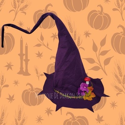 Lila Hexenhut Witch Hat Halloween Kostüm Herbst Hut Witchy Gothic Hallowenparty