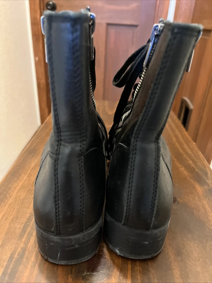 Lucky brand black leather combat style zip up ankle boots US Size 8M, EU 38.5 - Image 4 of 4