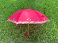 VTG Est e Lauder Red Gold Winter Wonder Canopy Logo Promo Cane Umbrella