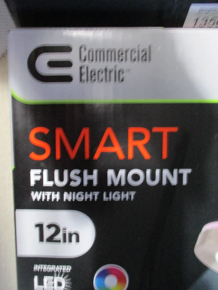 2 pk CE 12 in. LED Flush Mount Smart CCT RGB Br. Nickel w/ Night Light Hubspace - Image 3 of 4