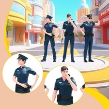 Lot de 3 figurines de police à l'échelle 1/18, décors miniatures pour