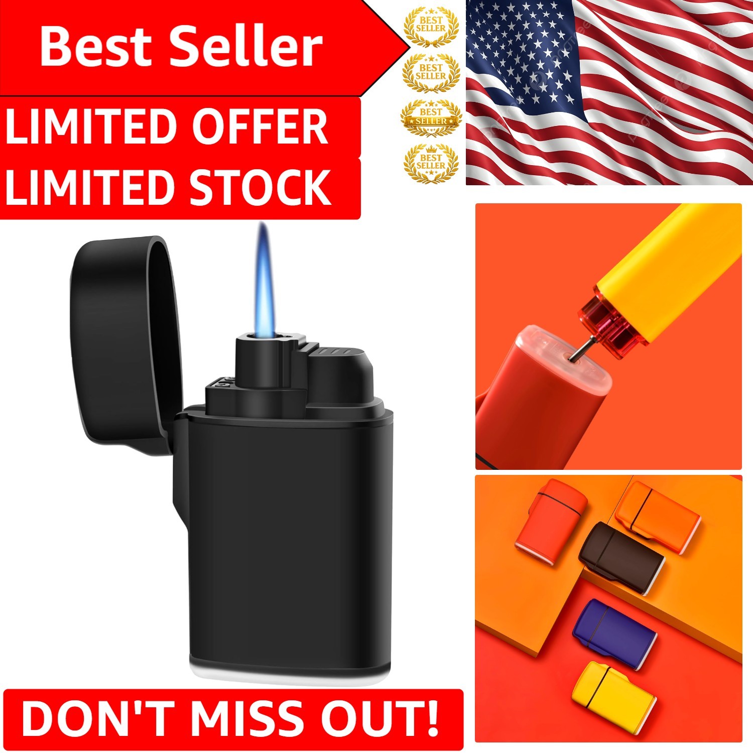 - Refillable Butane Pocket Lighter For Outdoor Use