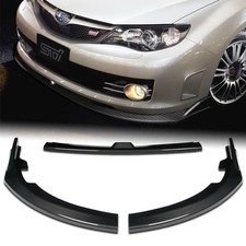 3 Piece Front Bumper Lip Spoiler for 2008 2010 Subaru WRX STI Carbon Style