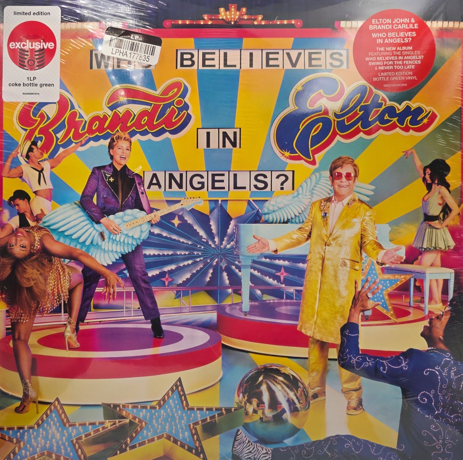 New Elton John &Brandi Carlile Who Believes In Angels COKE BOTTLE GREEN LP Vinyl