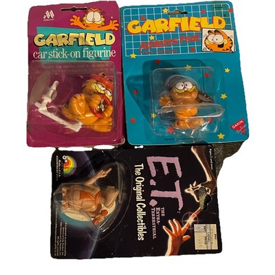 Garfield Cat Car Stick On Window Cartoon PVC Figure NIP NOC ET Phone Baseball