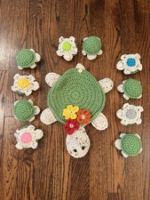 Handmade Crochet Turtle Matching Memory Game