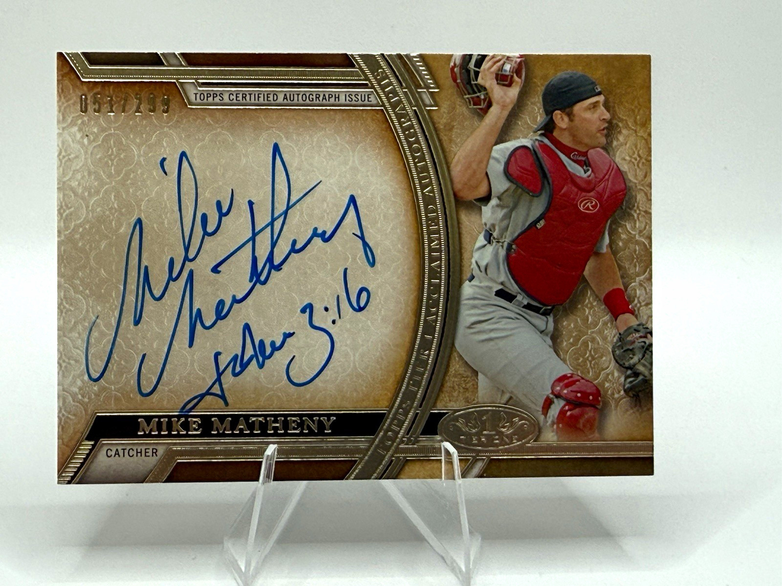 Topps 2015 Tier One Mike Matheny Auto Acclaimed Autographs #AA-MMY /299