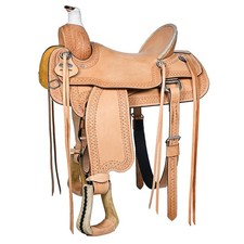 39BH Western Horse Saddle American Leather Ranch Roping Hilason