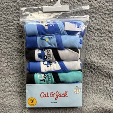 Cat Jack Briefs Toddler Boys 4T Blue 7 Pack Trucks Days Of Week Underwear