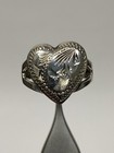 Sterling Silver Etched Floral Heart Design Ring Stamped Mexico 2.4 Grams Size 5 — photo 5