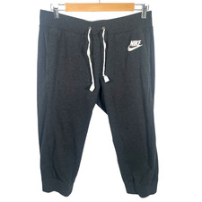Nike Sportswear Gym Vintage Capri Sweatpants Womens Medium Charcoal Gray Pockets