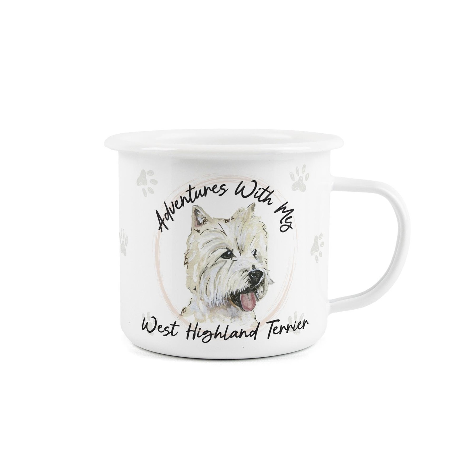 Westie Enamel Mug - Outdoor Hiking Camping Adventure Gifts for Dog Lovers