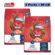 2 Pack, Purina® ONE® +Plus Large Breed Adult Dog Dry Food - Chicken, 40 LB 1.07 per pound