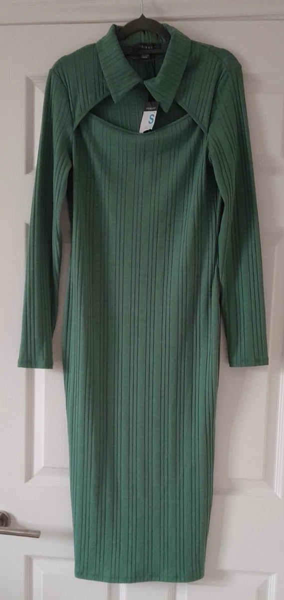 green emerald velvet dress Primark Green Silk Satin Chain Bandana Cowl Scarf Camisole Tank Mini Dress Sz 6