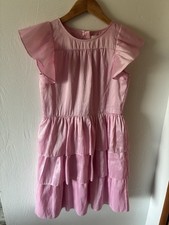 Love Shack Fancy Pink Flutter Sleeve Tiered Dress Size 10Y