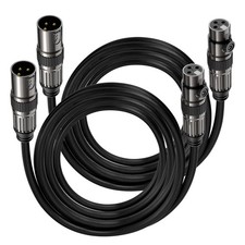 Caiord XLR Microphone Cables, 2 Pack 10 Feet Oxygen-Free 10 Feet, Black 
