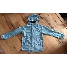 REI Co-op Girls Hooded Rain Jacket Waterproof Full Zip Green Size L 14-16