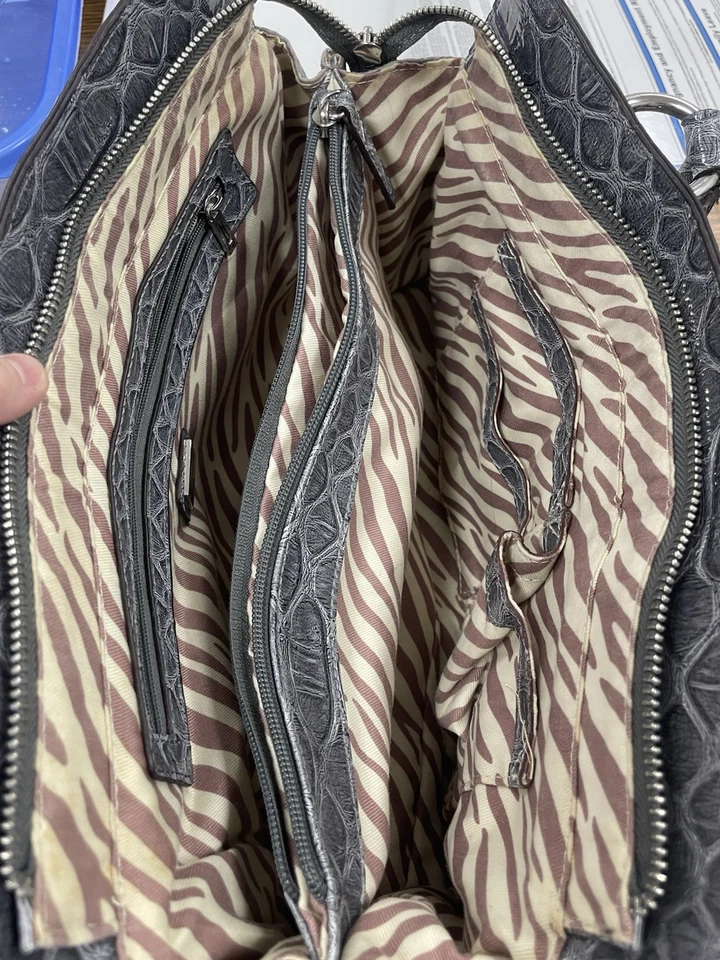 复古 2000 年代早期 Y2K Guess 皮革包 灰色 — 第 3/4 张图片