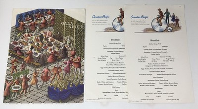 Dreiteiliges Menü Canadian Pacific 1961 Galadinner Empress of Canada Kreuzfahrtschiff