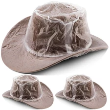3 Pack Plastic Cowboy Hat Cover Waterproof Hat Protector Covers for Storage Rain
