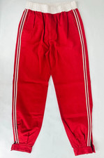 Gucci Men's Military Red Cotton Embroidered Logo Drill Pants 660067 6429 IT 50