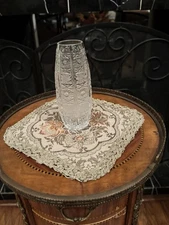 hand-cut lead crystal vase, likely a Bohemian or Czech crystal