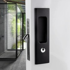 6.3 Privacy Pocket Door Lock Hardware,Invisible Door Handle with Keys,Recessed