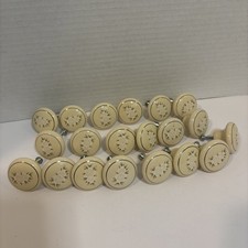 Set of 20 Cottagecore 90s Floral Drawer Pulls Ceramic Porcelain Cream Silver