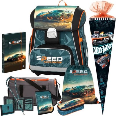 Auto -Speed Acceleration- Oxy Bag Premium Schulranzen-Set 9tlg. Sporttasche,Tüte