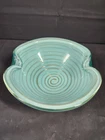 Vintage Murano art glass bowl ashtray Tiffany blue and gold spiral READ
