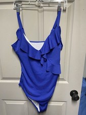 Women's Blue One Piece Bathing Suit Size 1XL No Brand