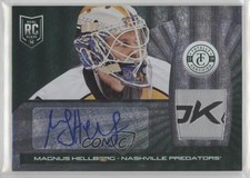 2013-14 Totally Certified Platinum Green Tag 3/5 Magnus Hellberg Patch Auto 9a0