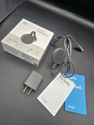 Google Chromecast Gen 3 Gray TV Stream In Box Complete Tested Works 
