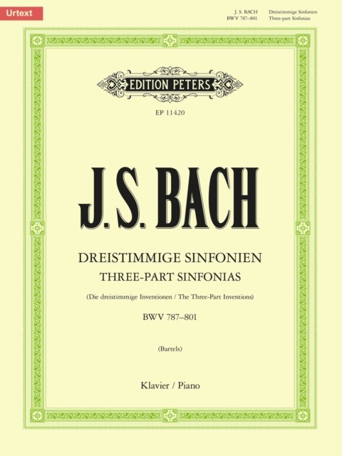 Threepart Sinfonias Inventions BWV 787801 for Piano 9790014117689