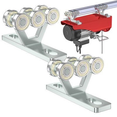 6 Wheel Hoist Trolley with Rollers - Strut Trolley for Electric Hoist - Fits 1-5