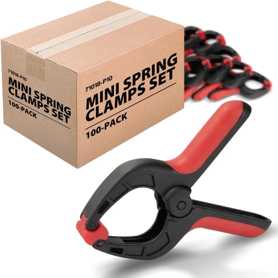 100pc Mini Spring Clamps Set - Nylon, 1" Opening - Image 3 of 4