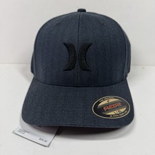Hurley Men s Fitted Hat Dark Blue/Black Logo Texture 892018-023 Size L/XL
