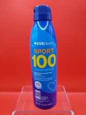 CVS Health Sport SPF 100 Sunscreen Clear Spray Wayer Resist 5.5oz Exp 04/2027 2.35 per gallon