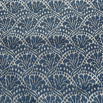 Zoffany Gardine / Up. Stoff TUDOR DAMAST INDIGO 0,8m Trachtengewebe