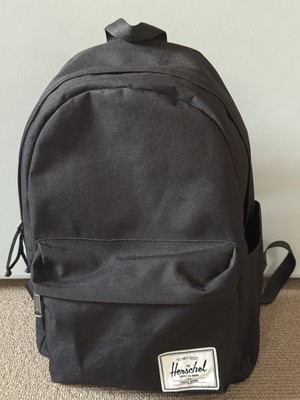 Hershel Backpack Unisex Mens Medium Solid Black Classic backpack