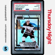 2023 O-PEE-CHEE PLATINUM #202 LOGAN COOLEY POND HOCKEY RC SSP ROOKIE PSA 10