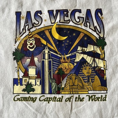 1997 LAS VEGAS CASINOS (L) T-Shirt EXCALIBUR CIRCUS LUXOR TREASURE ISLAND