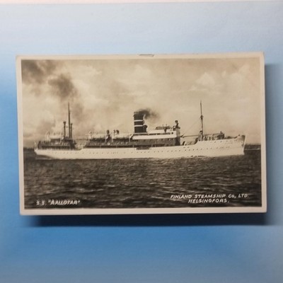 Handelsschifffahrt Postkarte 1937 Echtfoto Finnland Linie Ss Aallotar Dampfschiff